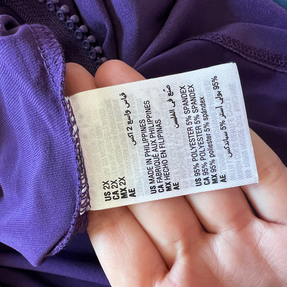 JM Collection | NWT Purple Long Sleeve Top with Side Detail - Picture 3 of 6